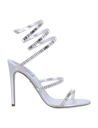 Rene Caovilla Silver Leather Heels