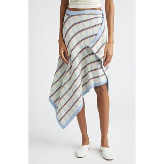 EENK Check Jacquard Asymmetric Skirt in Ivory at Nordstrom, Size X-Small