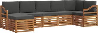 vidaXL Conjunto De Sof&aacute;s De Exterior 7 Uds. Natural Y Antracita Vidaxl