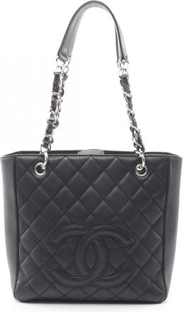 Chanel Black Leather Tote Bag (Pre-Owned)