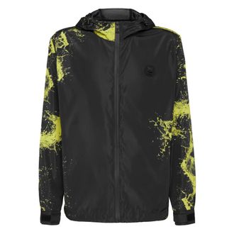 Plein Sport Jassen, Heren, Zwart, 2Xl, Polyester, Splash Windbreaker
