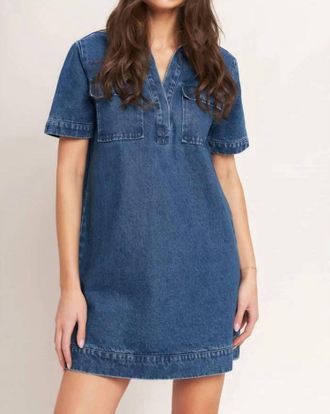 Flying Tomato Canvas Denim Mini Dress In Medium Indigo
