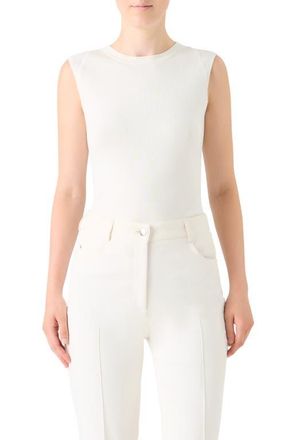 Akris Sleeveless Silk Rib Top in Ecru at Nordstrom, Size 10