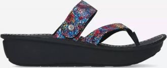 Wolky Womens Tahiti Supportive Flip-Flop Sandal In Crash Sued Multi Black