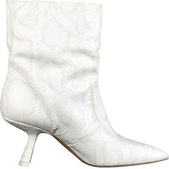 Nicholas Kirkwood White snake embossed leather Lexi heeled ankle boots Size 37