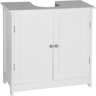 Woltu Sottolavabo Copricolonna Mobile in Legno con 2 Ripiani Vari Colori colore: Bianco