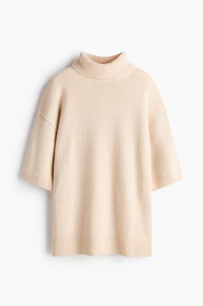 H&M Roll-neck Wool Jumper in Light Beige at Nordstrom, Size X-Small
