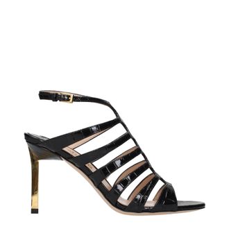 Tom Ford Mujers Sandalias de Cuero Negras
