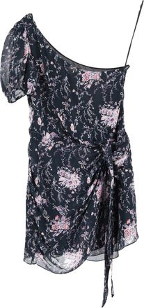 LoveShackFancy Mini Dress in Floral Print Silk