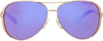 Michael Kors Chelsea Purple Mirror Pilot Ladies Sunglasses MK5004 10034V 59