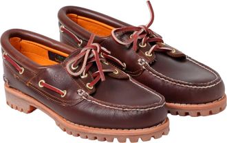 Timberland Womens Boat Loafers Authentic Brown Leather