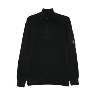 C.P. Company C.P. Company - Jersey de cuello alto de lana con cremallera parcial - Knitwear - Hombre - Negro - 2XL
