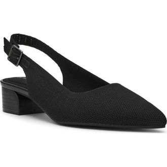 Anne Klein Urix Slingback Pump in Black Knit at Nordstrom Rack, Size 8.5