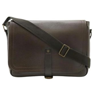 Louis Vuitton Pre-owned Utah Leather Shoulder Bag - Dames - Pre-owned - Bruin - Maat: ONE Size Leer