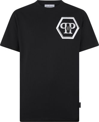 Philipp Plein Round Neck T-Shirt Lines Hexagon