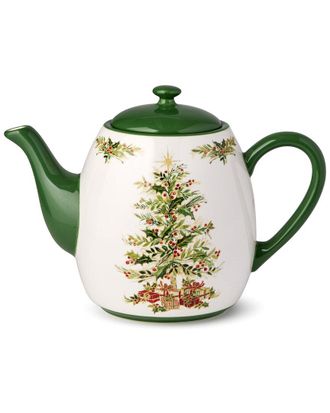 Certified International Holly Tree Ceramic Teapot