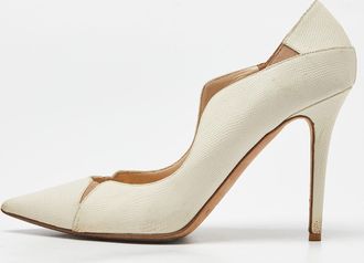Jimmy Choo London Cream Texture Leather Tamika Pumps