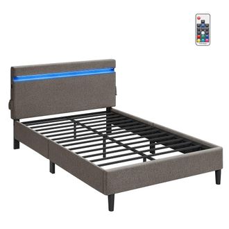 Vasagle Marco de cama doble de 145,4 x 217,4 cm de color gis oscuro