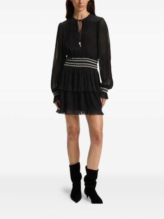 BOSS long-sleeves mini dress - women - Polyester/Polyester - 36 - Black