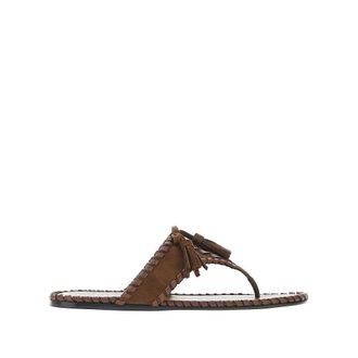 Prada Suede leather sandals with nappa embroidery Woman 39