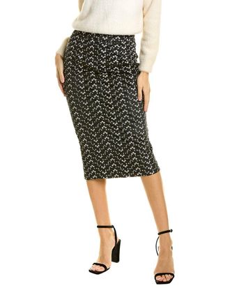 Gracia Flower Embroidered Midi Pencil Skirt