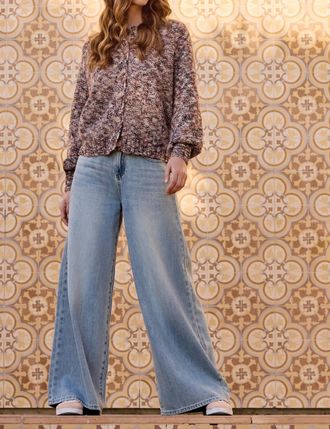 Tribal Button-Front Crew Neck Sweater Cardigan In Mix Almond Latte-3292
