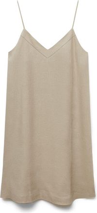 Mango Linen Nightgown in Sand at Nordstrom, Size Large