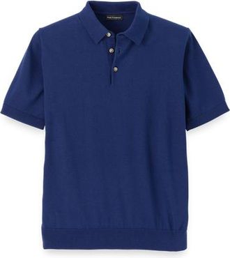 Paul Fredrick Supima Cotton Three Button Polo in Navy at Nordstrom, Size Small