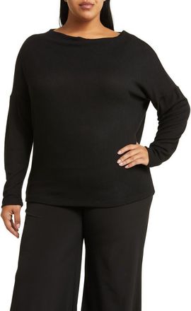 Renee C Brushed Knit Long Sleeve Top in Black at Nordstrom Rack, Size 1X