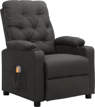 vidaXL Sill&oacute;n De Masaje De Tela Gris Oscuro Vidaxl