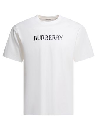 Burberry Cotton T-Shirt With Logo T-Shirts White