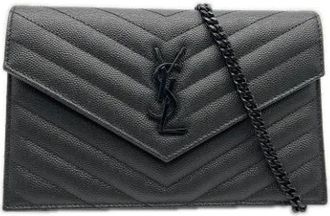 Saint Laurent Pre-owned Vintage Schoudertas - Dames - Vintage Schoudertas - Zwart - ONE Size - Leer - Vintage