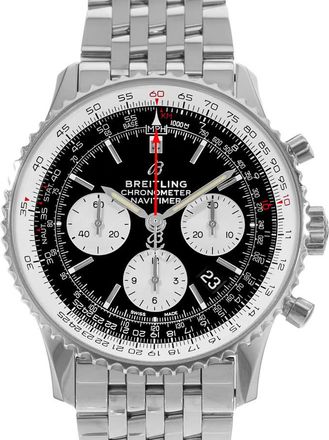 Breitling Pre-owned Breitling Navitimer 1 Chronograph Automatic Chronometer Black Dial Mens Watch AB0121