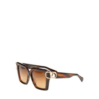 Valentino V - Uno Oversized Square Tortoiseshell Sunglasses