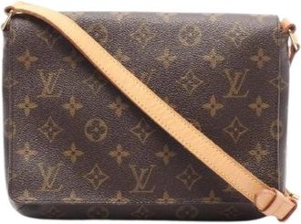 Louis Vuitton Pre-owned Musette Tango Monogram Schoudertas - Dames - Vintage Schoudertas - Bruin - ONE Size - Leer - Vintage