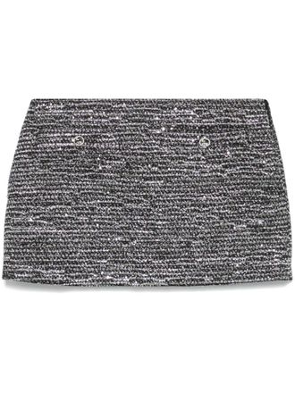 Gucci striped tweed mini skirt - women - Polyamide/Wool/Metallic Fibre/Viscose/Polyester/Acetate/Silk - 42 - Black