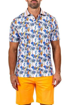 Maceoo Marthyr0024 White Surfboard Print Golf Polo at Nordstrom, Size 5