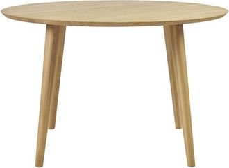 Miliboo Mesa De Comedor Redonda De Madera Clara De Roble S&oacute;lido D120 Cm Oksana