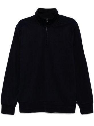 BOSS Sweater met halve rits - Blauw