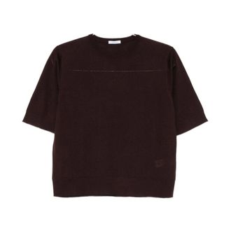 Malo T-Shirts, female, Brown, M, Crewneck T-shirt
