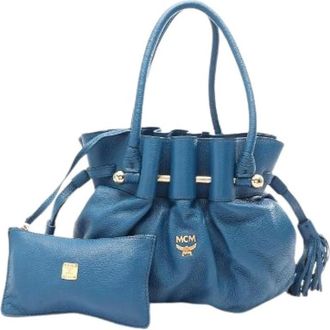 MCM Bolso de hombro Pre-owned de cuero - Pre-owned - Mujer - Azul - ONE SIZE