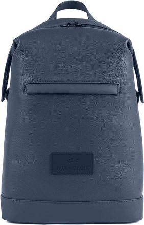 Paul & Shark Tumbled leather backpack, Man, Blue, Size: TGU