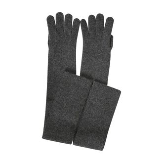 Max Mara Accessoires, Dames, Grijs, ONE Size, Kasjmier, Donkergrijze handschoenen