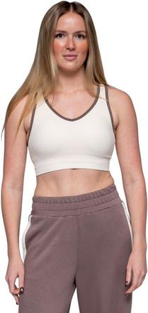 K-Swiss Peak Point Performance Contrast Binding Bra in Antique White/iron at Nordstrom, Size X-Large