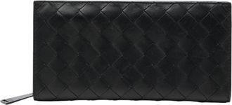 Bottega Veneta Black Leather Long Wallet (Bi-Fold) (Pre-Owned)