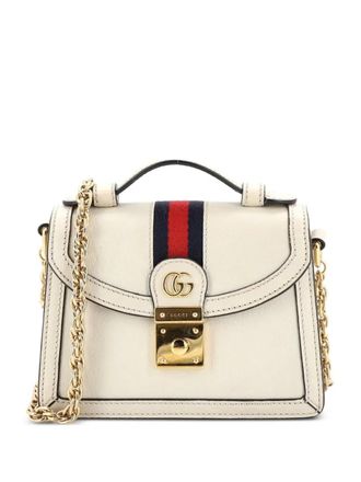 Gucci Ophidia Flap Top Handle Bag Leather Mini satchel - Neutrals