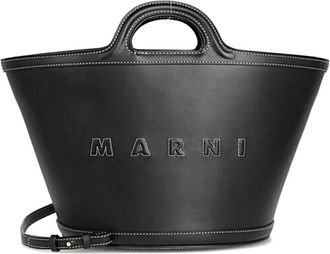 Marni Trunkaroo Bucket Bag - Dames - Schoudertassen - Zwart - ONE Size - Leer - Tassen