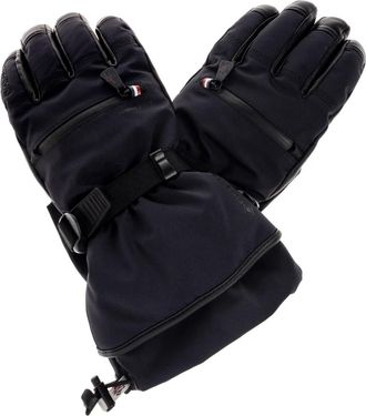 Moncler Gewatteerde handschoenen - Heren - Accessoires - Blauw - Maat: XL Leer