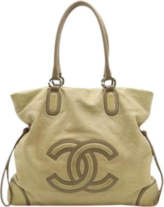 Chanel Pre-owned Vintage Tote Bag - Dames - Vintage Shopper - Beige - ONE Size - Leer - Vintage