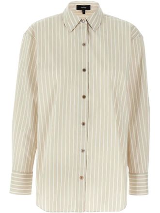 Theory Gestreept blouse - Beige